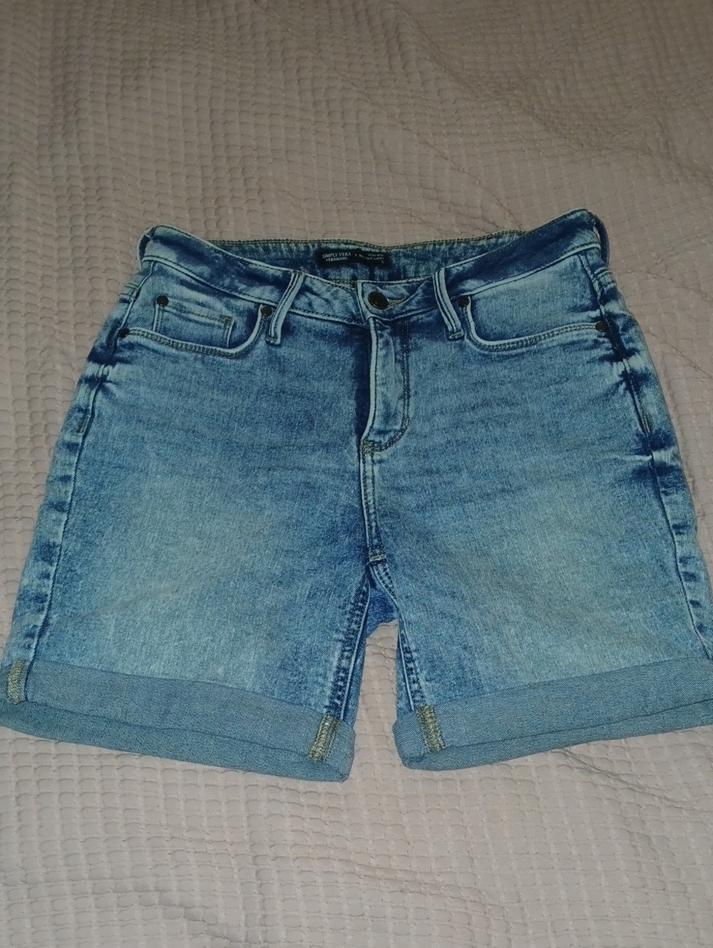Vera Wang Light Blue High-Waist Denim Shorts